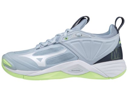 Dámská halová obuv Mizuno WAVE MOMENTUM 2 / Heather/White/Neo Lime (Variant 38.5/5.5)