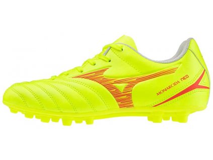 Chlapecká fotbalová obuv Mizuno MONARCIDA NEO III SELECT Jr AG / Safety Yellow/Fiery Coral 2 / 32.5/1.0