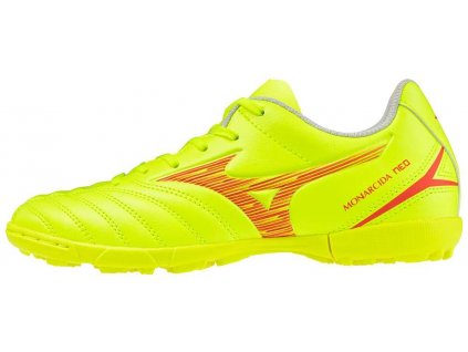 Chlapecká fotbalová obuv Mizuno MONARCIDA NEO III SELECT Jr AS / Safety Yellow/Fiery Coral 2 / 32.5/1.0