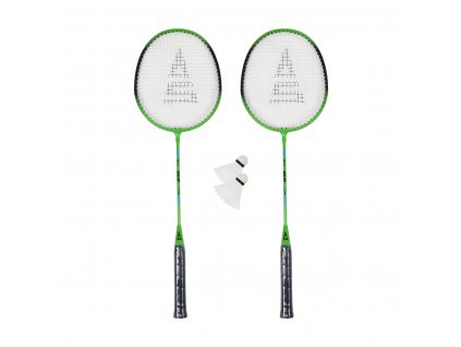 Badmintonový set SULOV®, 2x raketa, 2x míček, vak - zeleno-černý