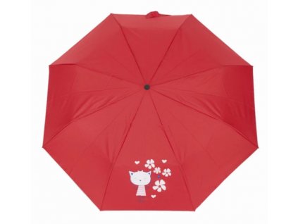 Dětský skládací deštník Doppler Mini Light Kids Kočka Červená