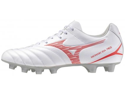 Pánská fotbalová obuv Mizuno MONARCIDA NEO III SELECT MD / White/Radiant Red / 39.0/6.0