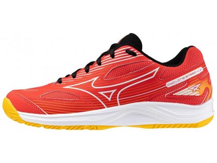 Dětská halová obuv Mizuno CYCLONE SPEED 4 Jr. / Radiant Red/White/Carrot Curl