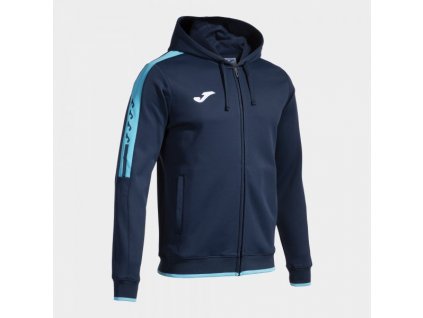 Pánská/Chlapecká sportovní mikina JOMA CHAQUETA CON CAPUCHA OLIMPIADA MARINO TURQUESA FLÚOR (Velikost 2XL, Barva NAVY)