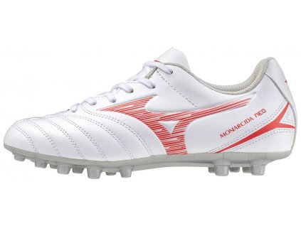 Chlapecká fotbalová obuv Mizuno MONARCIDA NEO III SELECT Jr AG / White/Radiant Red
