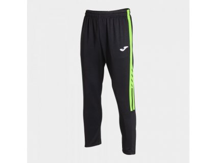 Pánské/Chlapecké sportovní tepláky JOMA PANTALÓN LARGO OLIMPIADA NEGRO VERDE FLUOR