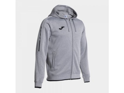 Pánská/Chlapecká sportovní mikina JOMA CHAQUETA CON CAPUCHA OLIMPIADA GRIS MELANGE NEGRO (Velikost 3XL, Barva GREY)