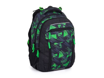 Školní dvoukomorový batoh Bagmaster PORTO 24 A Černo Zelený