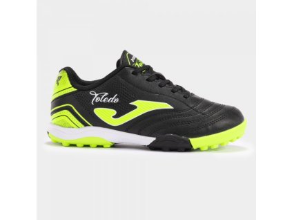 Dětská fotbalová obuv JOMA TOLEDO JR 2491 BLACK GREEN FLUOR TURF