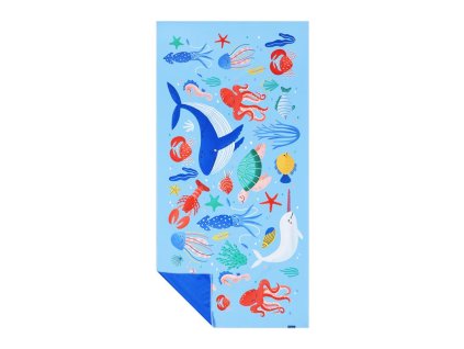 Spokey KIDDY Rychleschnoucí sportovní ručník, 80 x 160 cm, mořský svět