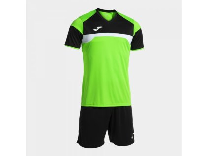 Pánská/Chlapecká sportovní souprava JOMA DANUBIO III SET FLUOR GREEN BLACK (Velikost 2XL, Barva VERDE FLÚOR-NEGRO)
