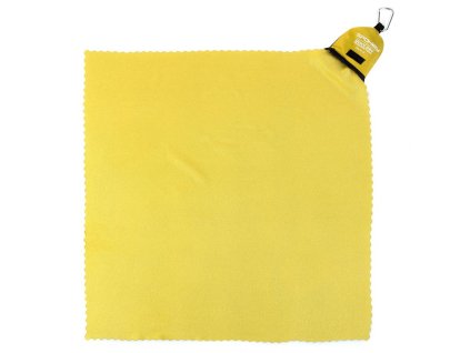Spokey NEMO Rychleschnoucí ručník 40x40 cm, žluto-zelený s karabinou