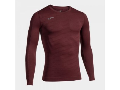 Pánské termo tričko JOMA BRAMA CLASSIC LONG SLEEVE T-SHIRT BURGUNDY (Velikost S-M, Barva BURGUNDY)
