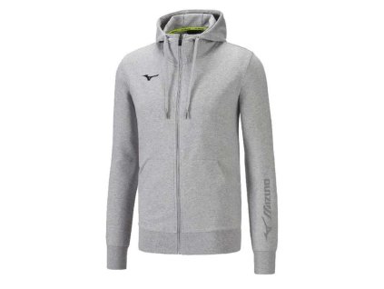 Chlapecká sportovní mikina Mizuno JR Sweat FZ Hoodie(C)/Heather Grey (Velikost 116)