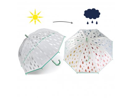 Dívčí holový deštník Esprit Long Domeshape Kids Water reactive Drops 53338 2