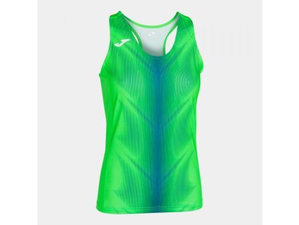Dámské/Dívčí sportovní tílko JOMA OLIMPIA T-SHIRT FLUOR GREEN-ROYAL SLEEVELESS WOMAN (Velikost XS, Barva GREEN)
