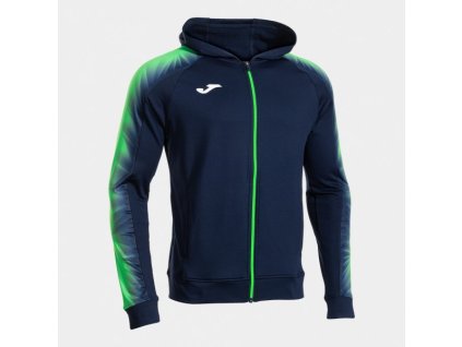 Pánská/Chlapecká sportovní mikina JOMA ELITE XI ZIP-UP HOODIE NAVY FLUOR GREEN (Velikost 2XL, Barva NAVY-FLUOR GREEN)
