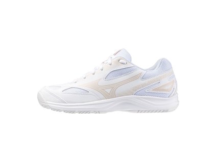 Dětská halová obuv Mizuno STEALTH STAR 2 Jr. / White/Aleutian/Cloud Pink (Velikost 34.5/2.5)