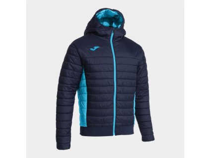 Pánská/Chlapecká sportovní zimní bunda JOMA URBAN V BOMBER JACKET NAVY FLUOR TURQUOISE (Velikost 2XL, Barva NAVY)