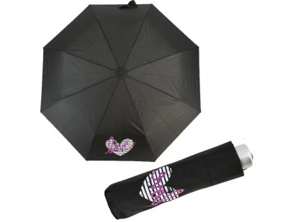 Dětský skládací deštník Doppler Mini Light Cool Kids Love barva černá