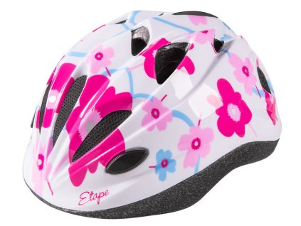 Etape – dětská cyklistická přilba PONY, bílá/růžová