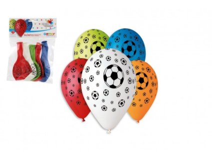 90534 balonek balonky nafukovaci fotbal 12 prumer 30cm 5ks v sacku