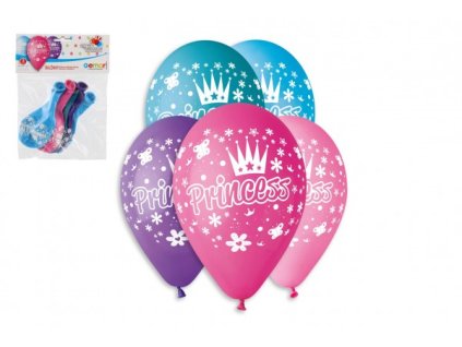 90543 balonek balonky nafukovaci princezny 12 prumer 30cm 5ks v sacku