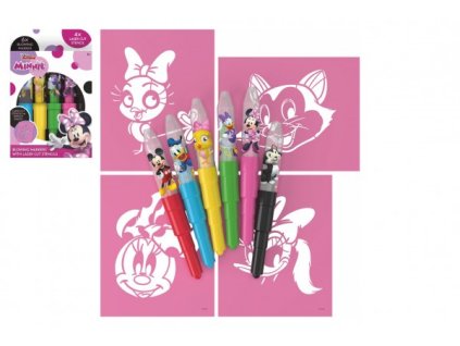 90564 fixy foukaci minnie 6ks se sablonami v krabicce 12x19cm
