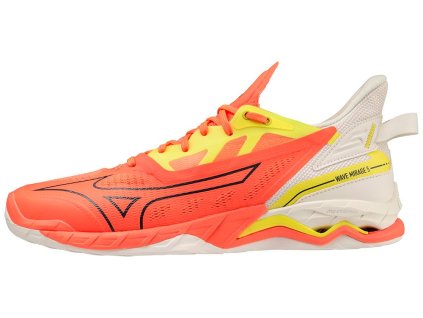 Unisex halová obuv Mizuno WAVE MIRAGE 5 / NFlame/Black/Bolt2(Neon)