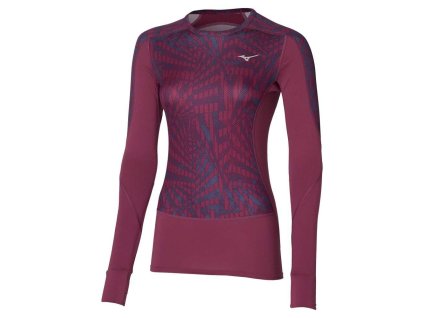 Dámské termo tričko Mizuno Virtual Body G4 Crew / Violet Quartz (Velikost XL)