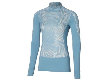 Dámské termo tričko Mizuno Virtual Body G4 High Neck / Glacier lake (Velikost XL)
