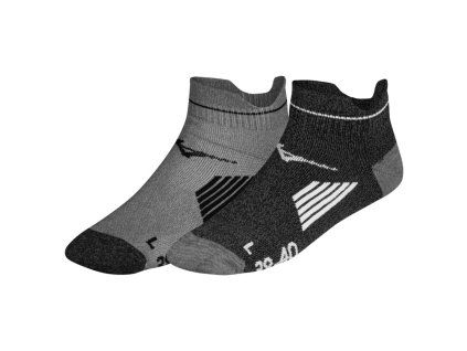 Ponožky Mizuno Act Train Mid 2P / Black/Grey (Velikost S)