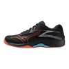Unisex halová obuv Mizuno THUNDER BLADE Z(U) / Black/Neon Flame/Peacock Blue (Velikost 38.5/5.5)