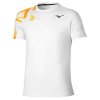 Pánské sportovní tričko Mizuno Daybreakers Shadow SS Tee(M) / White / Citrus (Velikost S)