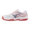 Dětská tenisová obuv Mizuno BREAK SHOT 5 Jr. CC(C) / White/Blue Granite/Calypso Cor