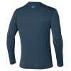 Pánské sportovní tričko Mizuno Impulse core LS HZ / Blue Wing Teal (Velikost XL)