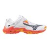 Unisex volejbalová obuv Mizuno WAVE LIGHTNING Z8(U) / White/Fiery Coral 2/Citrus (Velikost 37.0/4.5)