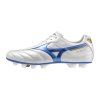 Pánské fotbalové lisovky Mizuno MORELIA II ELITE FG / White/Laser Blue/Gold (Velikost 47.0/12.0)