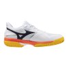 Pánská tenisová obuv Mizuno WAVE EXCEED COURT CC(M) / White/Calypso Coral/Citrus (Velikost 40.5/7.0)
