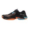 Unisex volejbalová obuv Mizuno WAVE LIGHTNING Z8(U) / Black/Neon Flame/Peacock Blue (Velikost 38.0/5.0)