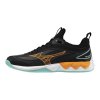 Unisex volejbalová obuv Mizuno WAVE LUMINOUS 3(U) / Black/Tangelo/Ice Green (Velikost 38.0/5.0)