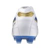 Pánské fotbalové lisovky Mizuno MORELIA II PRO FG / White/Laser Blue/Gold (Velikost 39.0/6.0)