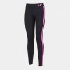 Dámské Dívčí legíny JOMA ASCONA LONG TIGHT BLACK FLUOR PINK