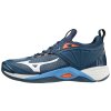 Unisex halová obuv Mizuno WAVE MOMENTUM 2 / Dark Denim / White / Scarlet Ibis (Velikost 51.0/15.0)
