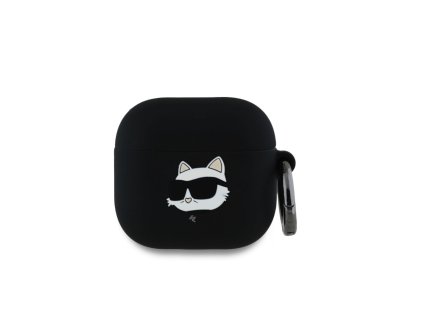Karl Lagerfeld 3D Logo NFT Choupette Head Silikonové Pouzdro pro AirPods 4 Black