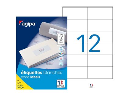 Etikety univerzálne 105x48mm Agipa A4 100 hárkov