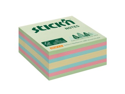 Samolepiaci bloček, 76x76 mm, lesný mix pastelových farieb, 400 lístkov