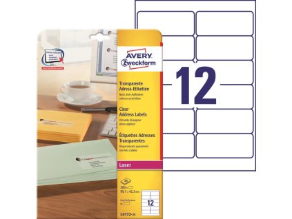 Adresné etikety 99,1 x 42,3 mm, 300 ks, transparentné