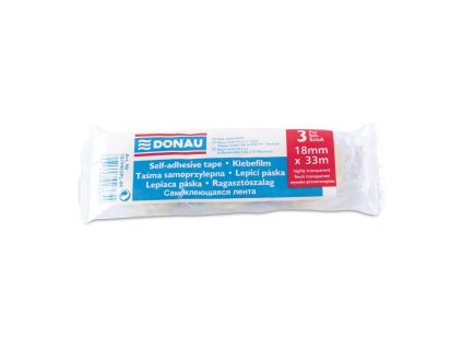 Lepiaca páska DONAU 18 mm x 33 m s dispenzorom 3ks