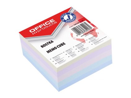 Poznámkový bloček kocka Office products lepená pastelová, 85x85x40 mm